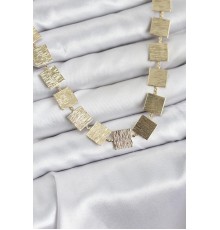 Kare Plaka Model Gold Renk Kadın Kolye - TJ-BKO10825