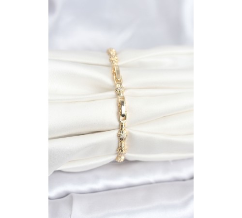 Pirinç Gold Renk VIP Seri Punta Model Zirkon Taşlı Kadın Bileklik - TJ-BB8269