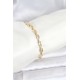 Pirinç Gold Renk VIP Seri Zincir Model Zirkon Taşlı Kadın Bileklik - TJ-BB8270