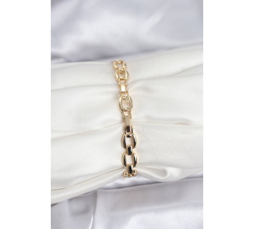 Pirinç Gold Renk VIP Seri Zincir Model Zirkon Taşlı Kadın Bileklik - TJ-BB8274