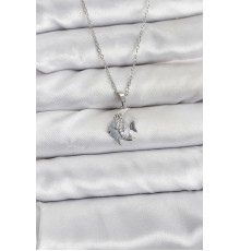 316L Çelik Zincir Gümüş Renk Balık Model Zirkon Taşlı Kadın Kolye - TJ-BKO10847