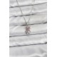 316L Çelik Zincir Gümüş Renk Teddy Bear Model Zirkon Taşlı Kadın Kolye - TJ-BKO10853