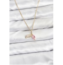 316L Çelik Zincir Gold Renk Balık Kuyruğu Model Zirkon Taşlı Kadın Kolye - TJ-BKO10857