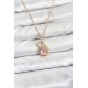 316L Çelik Zincir Gold Renk Pembe Kuğu Model Zirkon Taşlı Kadın Kolye - TJ-BKO10867