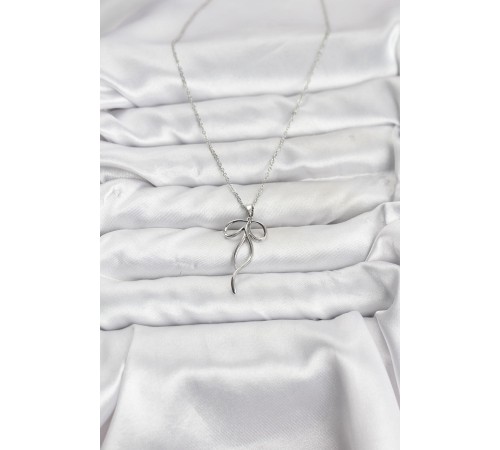 316L Çelik Zincir Gümüş Renk Fiyonk Model Kadın Kolye - TJ-BKO10868