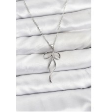 316L Çelik Zincir Gümüş Renk Fiyonk Model Kadın Kolye - TJ-BKO10868