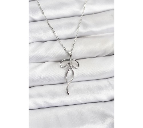 316L Çelik Zincir Gümüş Renk Fiyonk Model Kadın Kolye - TJ-BKO10868