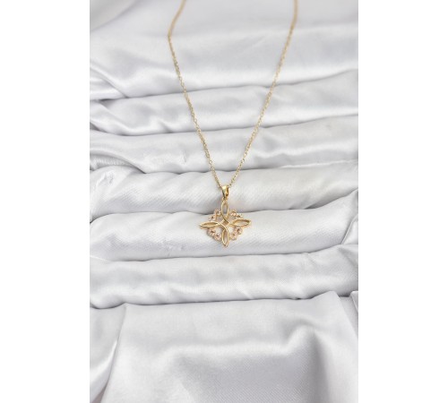 316L Çelik Zincir Gold Renk Sonsuzluk Model Zirkon Taşlı Kadın Kolye - TJ-BKO10873