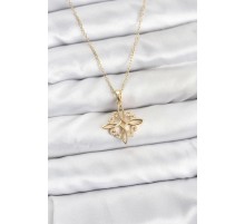 316L Çelik Zincir Gold Renk Sonsuzluk Model Zirkon Taşlı Kadın Kolye - TJ-BKO10873