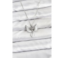 316L Çelik Zincir Gümüş Renk Anka Kuşu Model Kadın Kolye - TJ-BKO10878