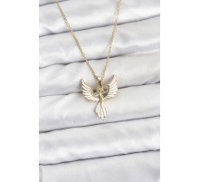 316L Çelik Zincir Gold Renk Anka Kuşu Model Kadın Kolye - TJ-BKO10879