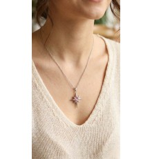 316L Çelik Gümüş Renk Zirkon Taşlı Kutup Yıldızı Model Kadın Kolye - TJ-BKO10912