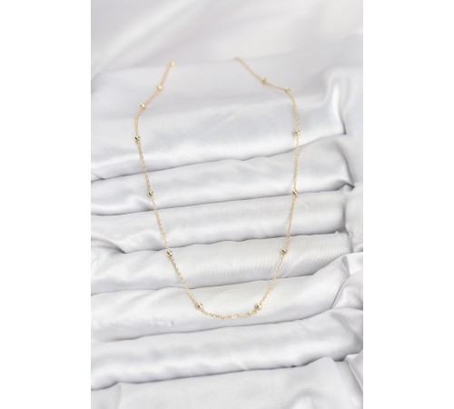 CM 14K Gold Renk Minik Top Zincirli Kadın Kolye - TJ-BKO10920