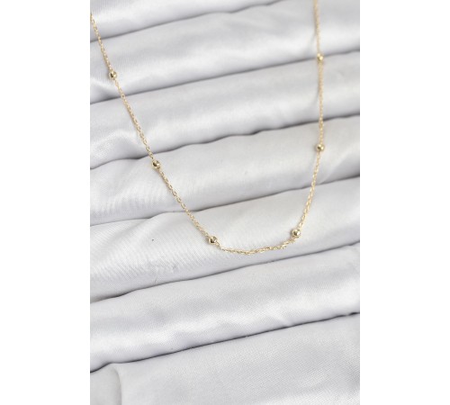 CM 14K Gold Renk Minik Top Zincirli Kadın Kolye - TJ-BKO10920