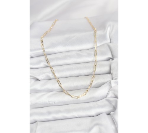 CM 14K Gold Renk Pirinç Ataç Zincir Kadın Kolye - TJ-BKO10925