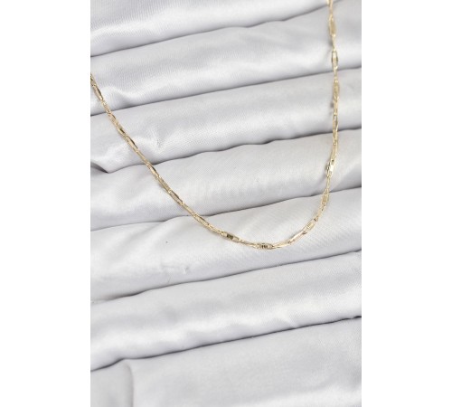 CM 14K Gold Renk Pirinç Ataç Zincir 60 cm Kadın Kolye - TJ-BKO10928