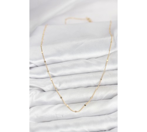 CM 14K Gold Renk Ezme Pul Model 60 cm Kadın Kolye - TJ-BKO10935