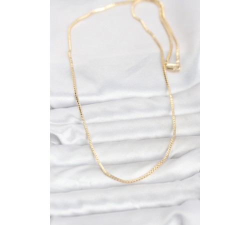 CM 14K Gold Renk Kare Zincirli Model 60 cm Kadın Kolye - TJ-BKO10941