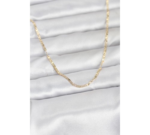 CM 14K Gold Renk Yassı Zincir Model 60 cm Kadın Kolye - TJ-BKO10946