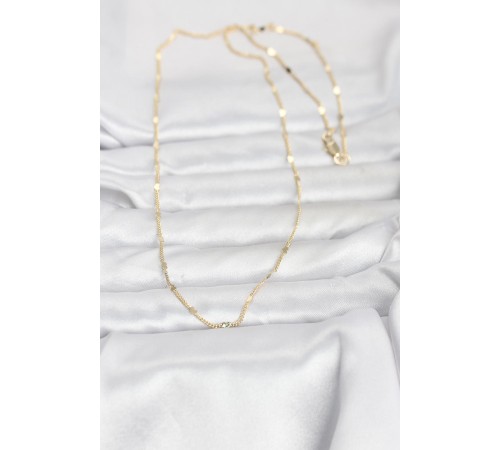 CM 14K Gold Renk Ezme Kalp Detaylı 60 cm Zincir Kadın Kolye - TJ-BKO10952