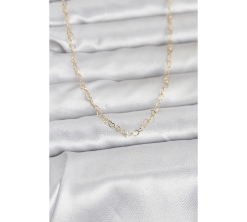 CM 14K Gold Renk Kalp Zincirli 60 cm Kadın Kolye - TJ-BKO10953