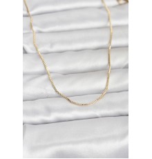 CM 14K Gold Renk İnce Kare Zincirli Model 60 cm Kadın Kolye - TJ-BKO10956