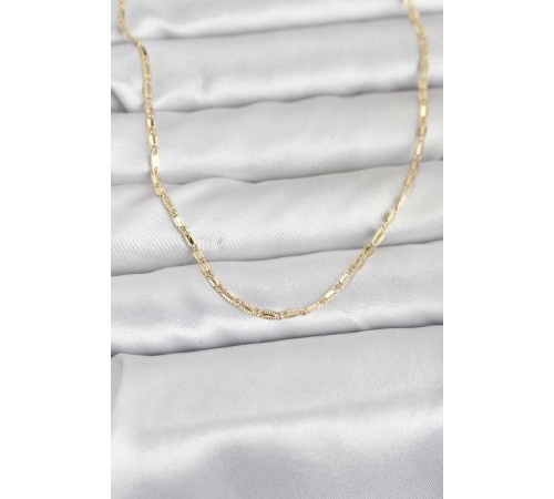 CM 14K Gold Renk Lazerli Zincir Model 60 cm Kadın Kolye - TJ-BKO10957