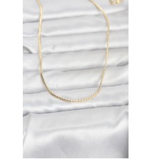 CM 14K Gold Renk Yassı Zincir Model 60 cm Kadın Kolye - TJ-BKO10965