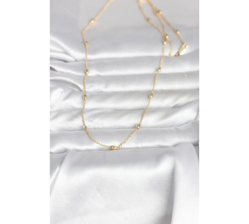 CM 14K Gold Renk Damla Topçuk Model Zincirli 60 cm Kadın Kolye - TJ-BKO10980