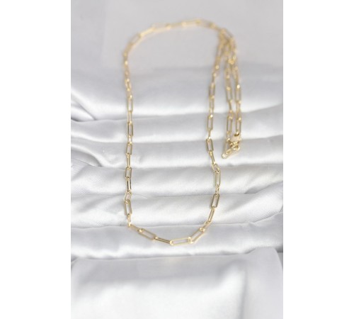 CM 14K Gold Renk Ataç Zincirli Model 60 cm Kadın Kolye - TJ-BKO10985