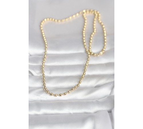 CM 14K Gold Renk Top Zincirli Model 60 cm Kadın Kolye - TJ-BKO10987