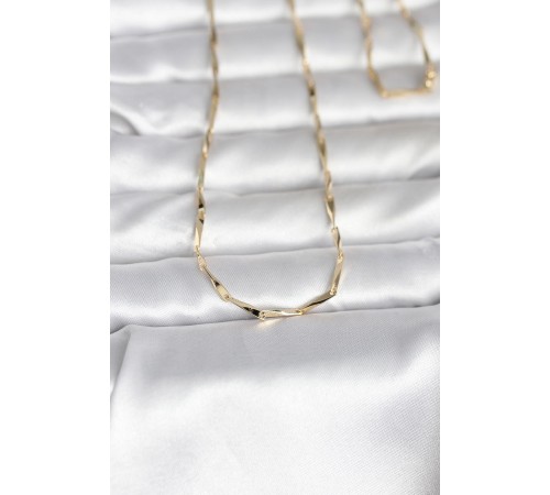 CM 14K Gold Renk Kesme Çubuk Zincirli Model 60 cm Kadın Kolye - TJ-BKO10988