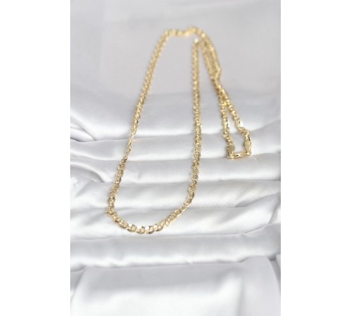 CM 14K Gold Renk Yassı Oval Zincirli Model 60 cm Kadın Kolye - TJ-BKO10989