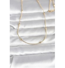 CM 14K Gold Renk Yılan Zincirli Damla Topçuk Model 60 cm Kadın Kolye - TJ-BKO10990