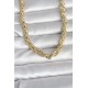CM 14K Gold Renk Kalın Burgu Zincirli Model 60 cm Kadın Kolye - TJ-BKO10997