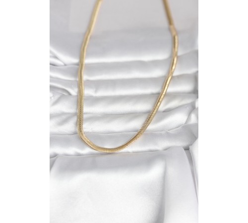 CM 14K Gold Renk Yassı Yılan Zincir Model 45 cm Kadın Kolye - TJ-BKO11005