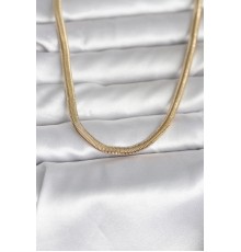 CM 14K Gold Renk Yassı Yılan Zincir Model 45 cm Kadın Kolye - TJ-BKO11005