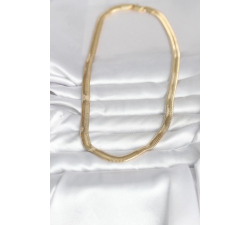 CM 14K Gold Renk Kalın Yassı Yılan Zincir Model 45 cm Kadın Kolye - TJ-BKO11006