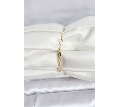 CM 14K Gold Renk Barlı Yılan Zincir Model Kadın Bileklik - TJ-BB8277