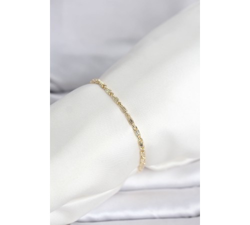 CM 14K Gold Renk Burgu Zincirli Model Kadın Bileklik - TJ-BB8286
