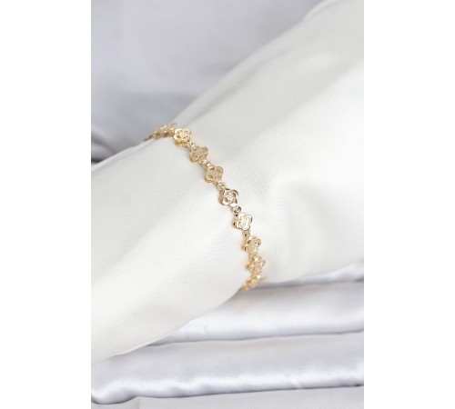 CM 14K Gold Renk Yonca Model Kadın Bileklik - TJ-BB8290