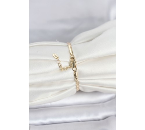 CM 14K Gold Renk Yassı Zincir Model Kadın Bileklik - TJ-BB8291