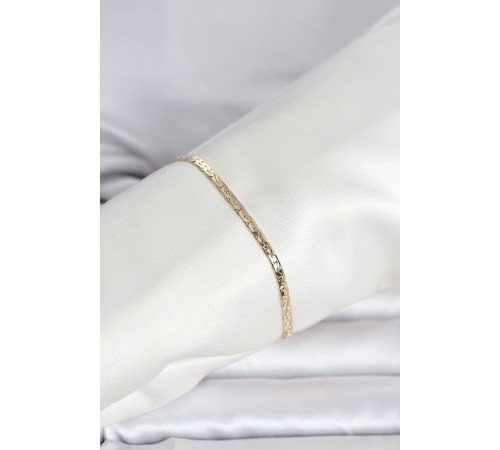 CM 14K Gold Renk Yassı Ezme Zincir Model Kadın Bileklik - TJ-BB8292