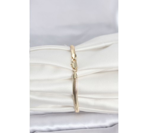 CM 14K Gold Renk Yassı Yılan Zincir Model Kadın Bileklik - TJ-BB8293