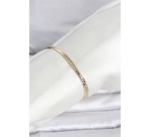 CM 14K Gold Renk Lazerli Yassı Zincir Model Kadın Bileklik - TJ-BB8295