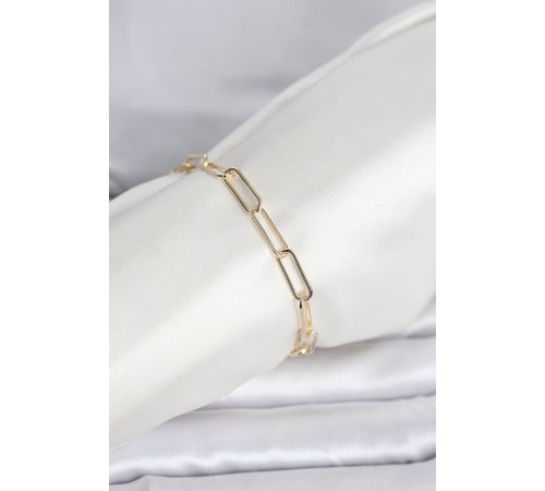 CM 14K Gold Renk Kalın Ataç Zincir Model Kadın Bileklik - TJ-BB8296