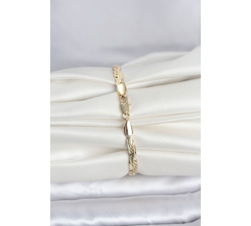 CM 14K Gold Renk Ezme Sarmal Zincir Model Kadın Bileklik - TJ-BB8299