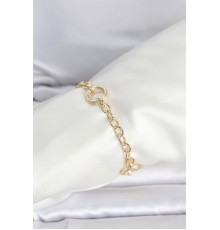 CM 14K Gold Renk Lazerli Halka Model Kadın Bileklik - TJ-BB8300