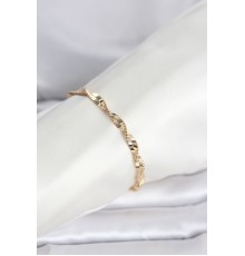 CM 14K Gold Renk Zincir Kalın Yassı Ezme Burgu Model Kadın Bileklik - TJ-BB8301