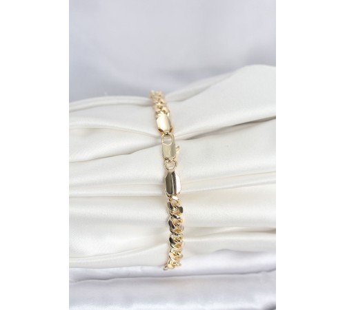 CM 14K Gold Renk Yassı Zincir Model Kadın Bileklik - TJ-BB8305